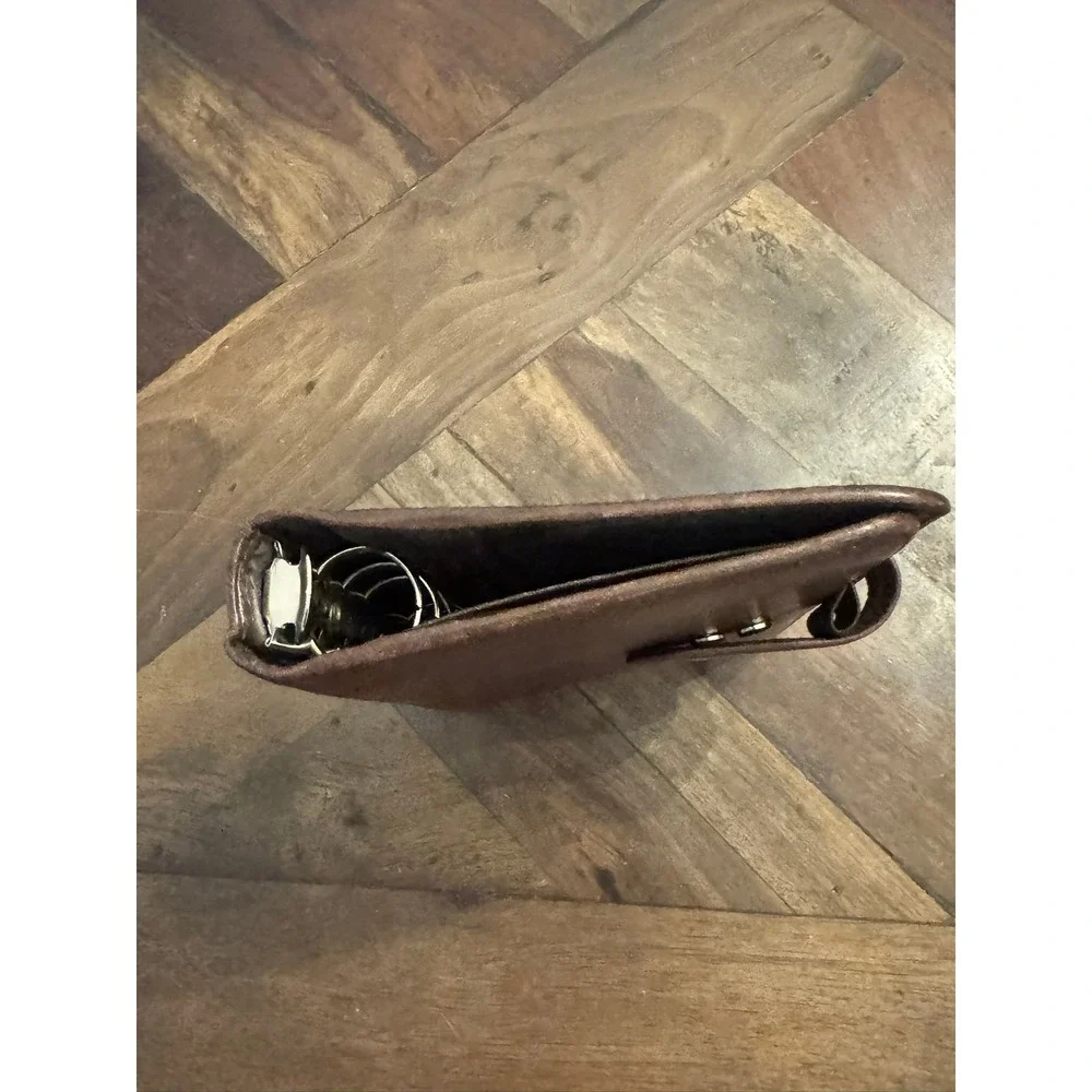 Wilson's Leather Vintage Brown Leather 6-Ring Personal Organizer Planner Binder